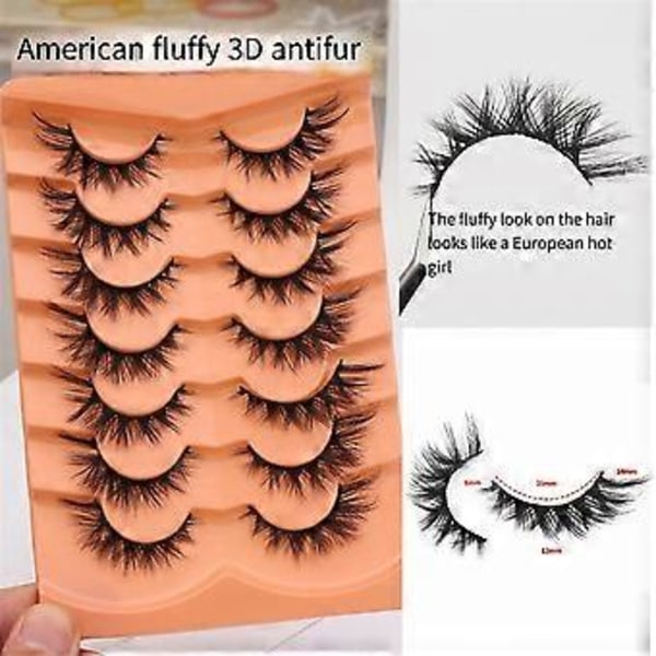 3DMAO-07 7 Par Øyevipper Usynlig Bånd Fairy Vipper Extension Naturlige Løse Øyevipper 3D Wispy Fake Vipper