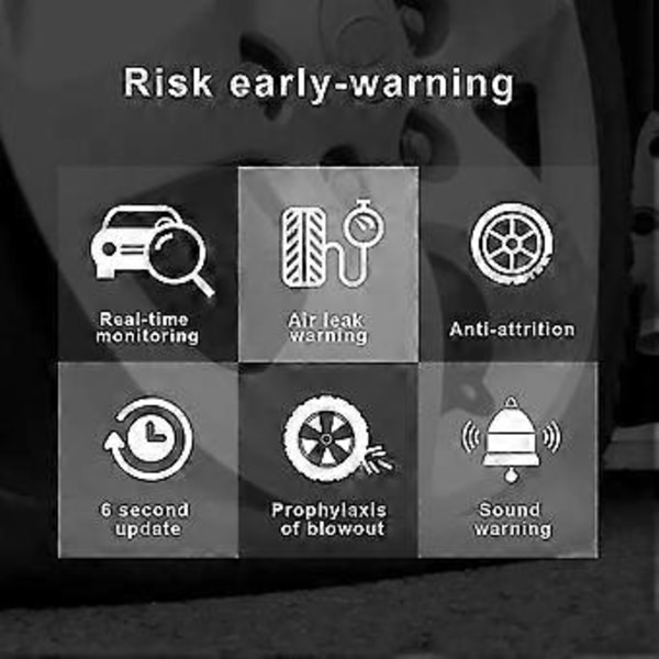 Bil Tpms Dæktryksovervågningssystem Dæktryk Batteri Digitalt LCD Display Auto Sikkerhed Ala