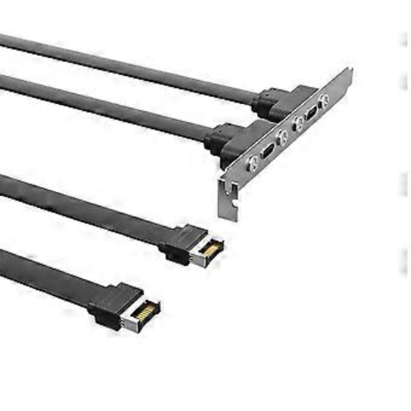USB3.1 Skjermkabel 19PIN/TYPE-E til TYPE-C Front C Hovedkort Chassis PCI Bit 10Gbps Kort Flat Kabel A-80cm