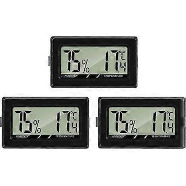 Mini Digital LCD Termometer Hygrometer Temperatur Fugtighedstester Termometer Bærbar Termo Hygrometer Indikator Til Kontor Køkken Humidorer Inkubator