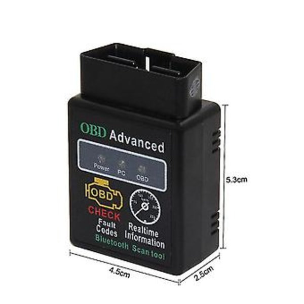 V02h2-1 V1.5 Bluetooth 2.0 Obd2 Skanner 327 Bluetooth Smart Bil Diagnostisk Grensesnitt 327