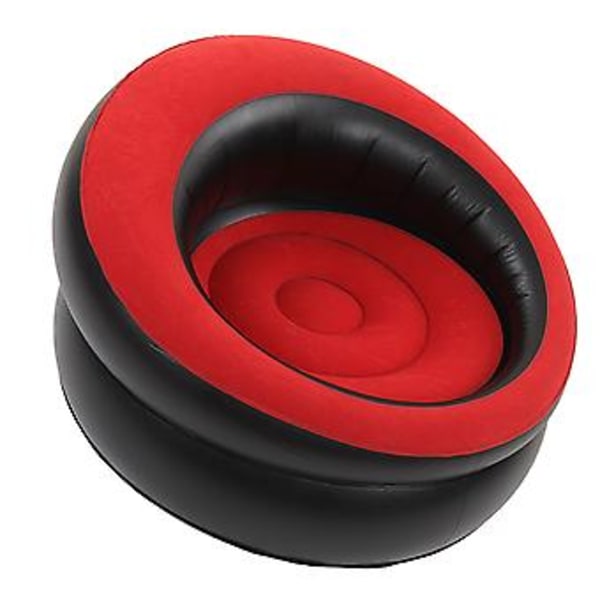 Oppustelig Sofa Flocking Luft Sofa Simpel Oppustelig Stol til Stue Soveværelse Læseværelse Kontor Altan Rejse Rød