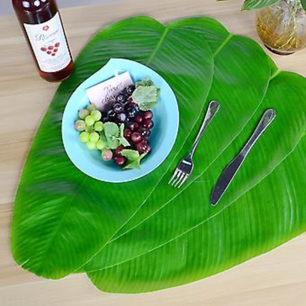 Kunstige bananblade store tropiske blade dekorationer festartikler