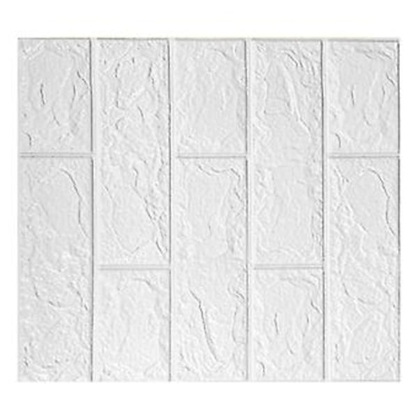 3D Tapet Selvklebende Vanntett Kuttbar Luktfri Falsk Murveggpanel for Stue Soverom Hvit 10 stk