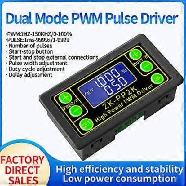 ZK-PP2K Signalgenerator PWM Pulsgenerator LED Stepper Motor Solenoidventiler Drivrutin Fördröjning med Tid Pulsbredd Frekvens Driftcykel Justering Func