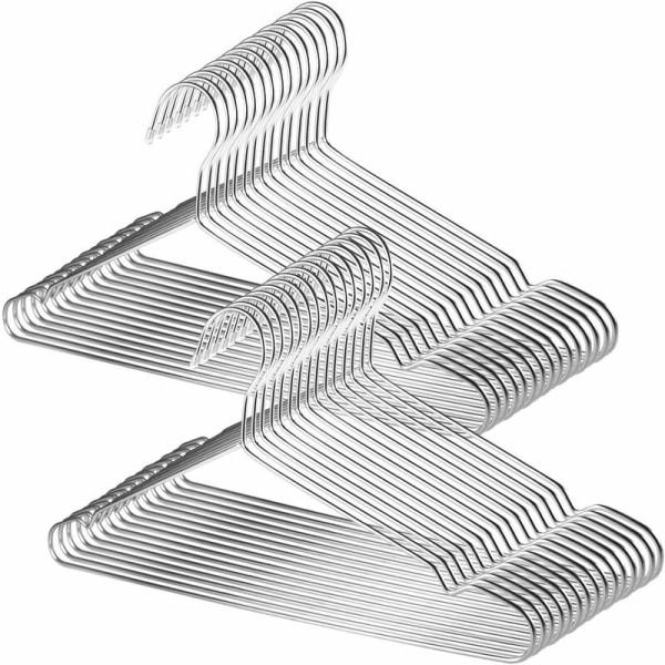Rustfrie stålhengere, 30 stk for dresser, egnet for husholdninger, generelle størrelser som håndklær, T-skjorter og jakker, skjorter, sokker, undertøy