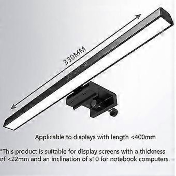 Laptop Skärmlampa USB E-läsning LED Arbetslampa 3 Justerbara Färgtemperaturer, Ingen Skärmbländning