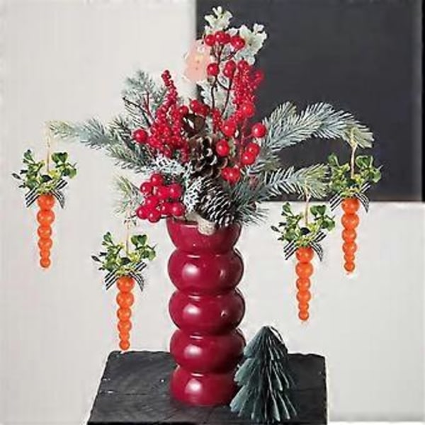 10 st Trä Påsk Morot Hängande Ornament DIY Krans Hängen Pärlor Glad Påsk Fest Hem Bord Dekorationsmaterial