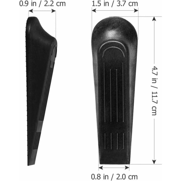 Dørstoppere Hardware Dørstoppere Svart Plast Sklisikker Gummikile for Hjem og Kontor (Pakke med 1, Svart)