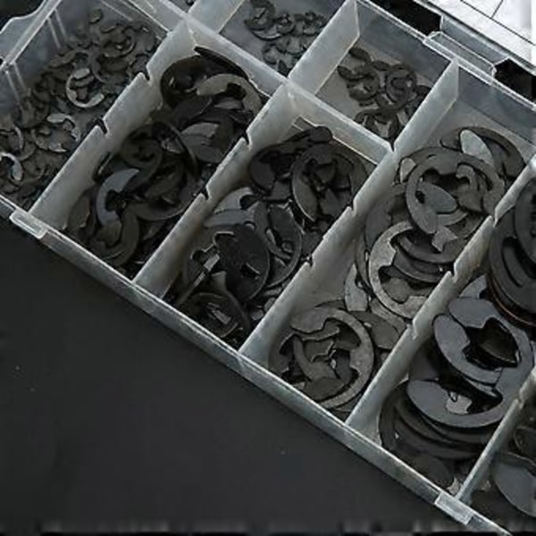 Sorte Snapringe af kulstofstål, interne E-sikringsringe, circlipsæt, elastisk maskintilbehør