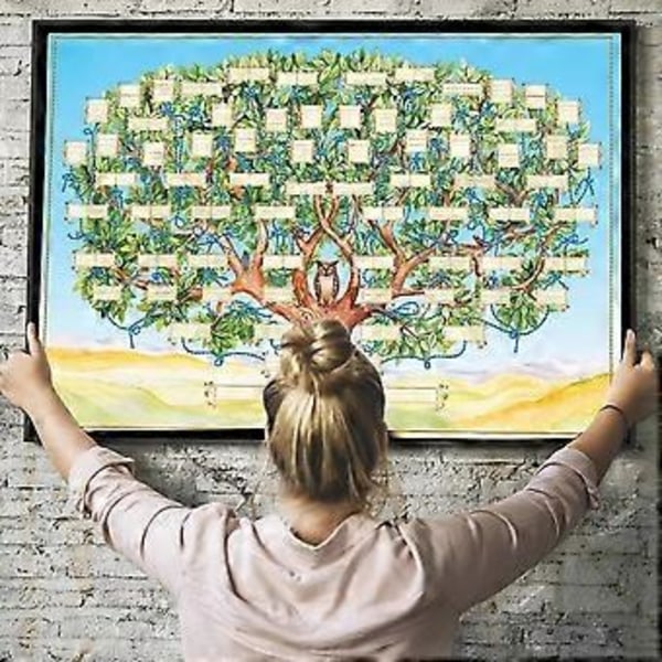 Sukupuu kaavio Sukupuu diagrammi 6 sukupolven täytettävä esivanhempien kaavio DIY kangas sukututkimus lahjat seinäsisustus