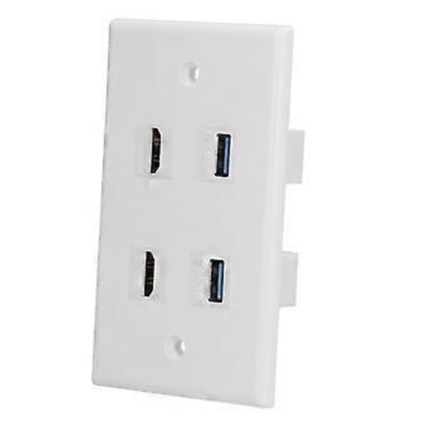 US Veggpanel, 2 HD Multimedia Interface + 2 US Veggplate Vegguttak Neste-Generasjons Design