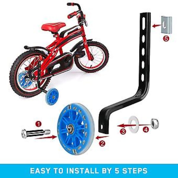Barnhjul för 20-tums cykel, blinkande cykelhjul, Ycle-hjul med stöd