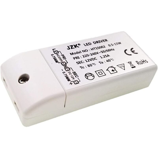 Ingång: 220-240V utgång: DC 12V 1.25A DC 15W, LED-lamptransformatordrivrutinkonverterdrivrutin konstant spänningsströmförsörjning -