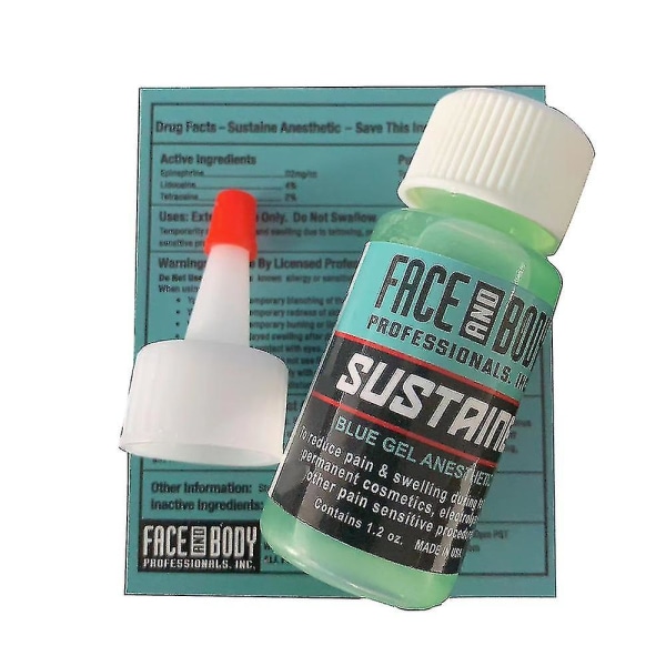 1 stycke 1,2 oz Professional Face Amp Body Tattoo Support Blue Gel Semi-permanent Eyeline Eyeline Blue Assist Care Gel