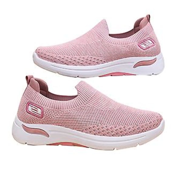 Dam Sportskor Fritid Mesh Mjuk Sula Fly Weaving Halkfria för Vår Höst S1 Rosa 37