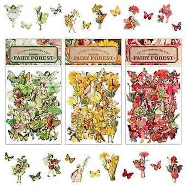 Vintage Fe-klistermærker til Journalføring, Gennemsigtige Blomsterfe-klistermærker til Scrapbog Junk Journal Forsyninger, B