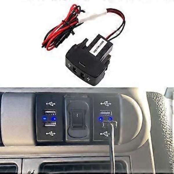 Auton kaksois-USB-laturi 5V 2.1A Auton USB-virtapistoke Autotarvikkeet kuorma-autoille Stralis Hi-Way Eurocargo