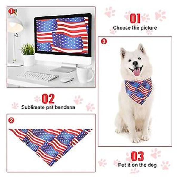 30 st Sublimering Tomma Husdjursbandanas Transfer Tvättbara DIY Triangel Hundscarfar Haklappar Kerefs Fo