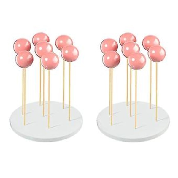 2-pack Tårtställ - 7 Håls Lollipop Hållare Display Rund Godis Eller Klubba Ställ För Bröllop, Födelsedag