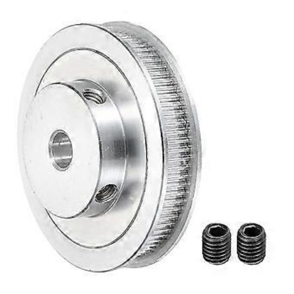 80 Tænder 12mm Boring Timing Remhjul, Aluminium Synkront Hjul Sølv med M5 Skrue til 3D Printer Bælte, CNC Maskine
