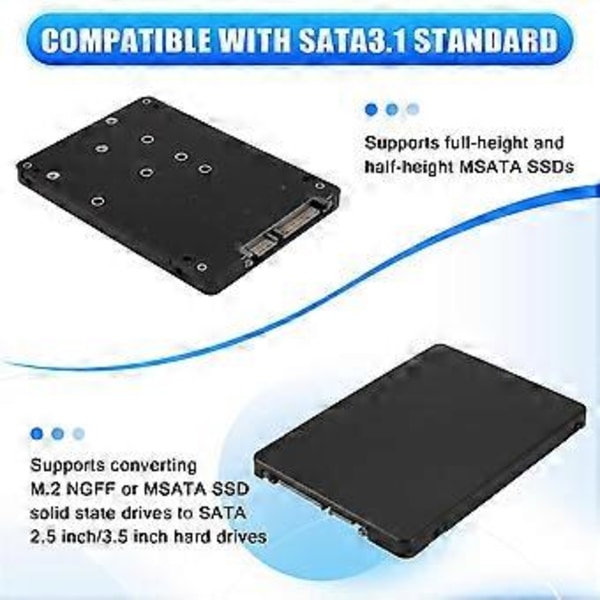 NGFF til SATA Seriel Adapter MSATA til SATA3.0 Dobbelt Formål 2-I-1 Adapterboks Sub Interne og Eksterne Boards