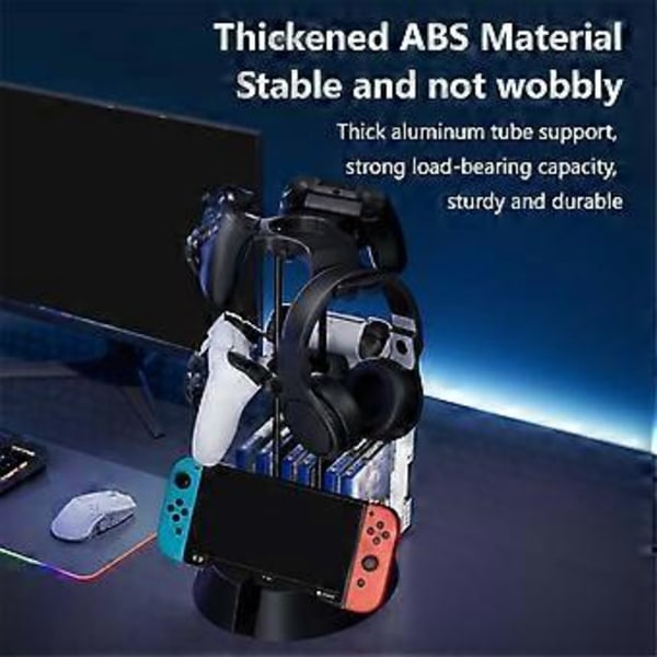 Controller Stand, Hovedtelefonholder, Spil Controller Headset Hænger til Alle Universelle Gaming PC Tilbehør, 2 Lag