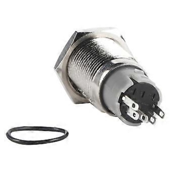 16mm 1NO 1NC Tilslutning Metal LED on/off Kontakt Låsende Tryk Strømknap 12V