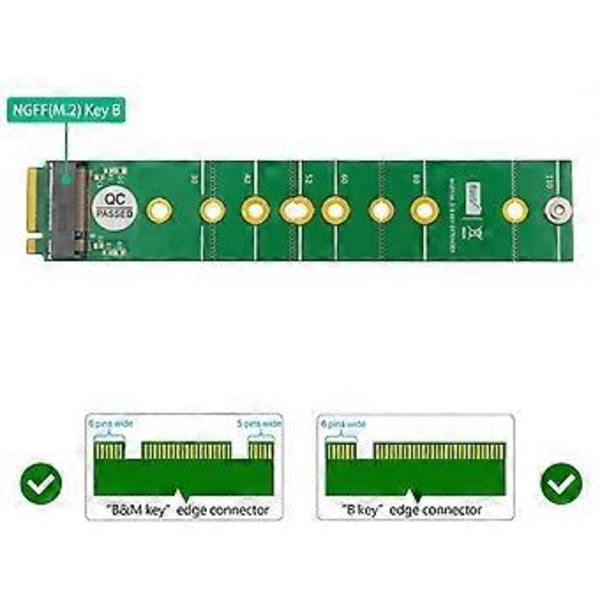 M.2 NGFF Udvidet Beskyttelseskort M.2 NGFF B-Key SSD Adapter til M.2 B-Key SATA SSD til B Key Interface