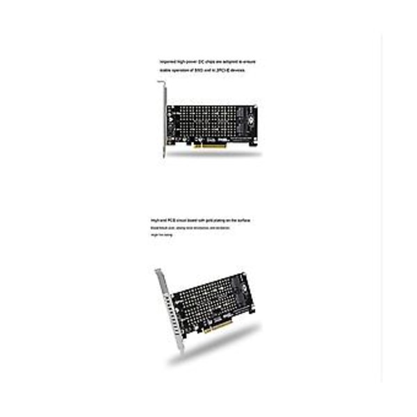 PCI-e X8 Dubbel Disk NVMe M.2 M Nyckel SSD Expans Adapter Dubbel NVMe PCI-e X