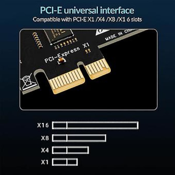 7 Porte USB 3.0 PCI Adapter USB Expans, PCIe Riser til PC, Linux / Xp/ 7/