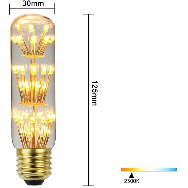 Vintage LED-lampa RGB stjärnhimmel dekorativ lampa fyrverkeri varmt ljus E27 220/240 V, glas, E27, 3.00W 230.00V