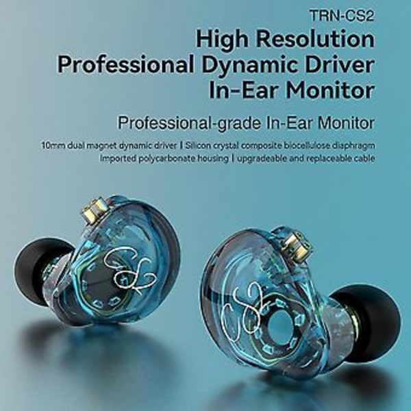 CS2 High Fidelity Kablede Hovedtelefoner In-ear 1dd Dynamisk Hifi Subwoofer Ørepropper Løb Støjreducerende Hovedtelefoner Sort