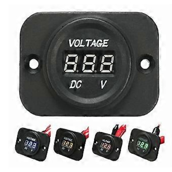 Digitalt Voltmeter Panel Vanntett for Bil Spenningstester