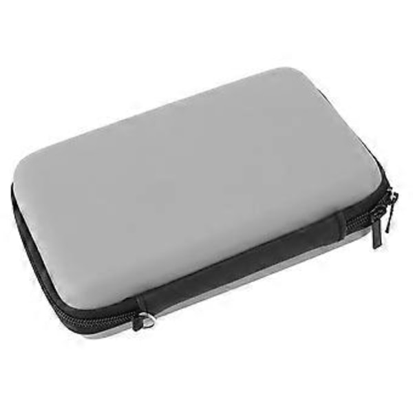Bärväska för spelkonsol, portabel med 8 spelkortsfack, innerficka, hårt skal, skyddande resefodral för New 3DS XL Silver