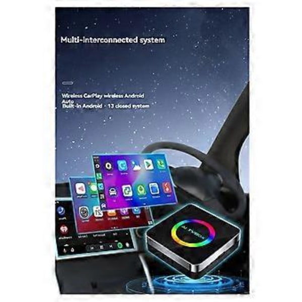Android 13 Ai TVBox Ai Box Carplay WIFI6 2G+16G Trådløs Carplay/Android Auto Carplay til Android Ai Box 2G+16G