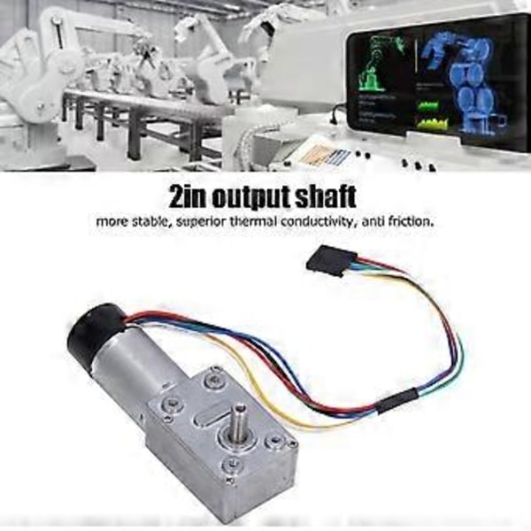 Høj Torsions Snekkegear Motor Fuld Metal Selvlåsende Encoder Reduktionsmotor Enkelt Aksel 18RPM DC6V