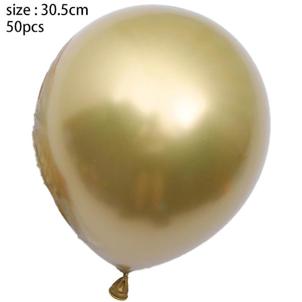Krom Metal Balloner 50 Stk 12 Tommer Tykke Latex Balloner Til Fødselsdag Bryllupsfest Dekoration Guld