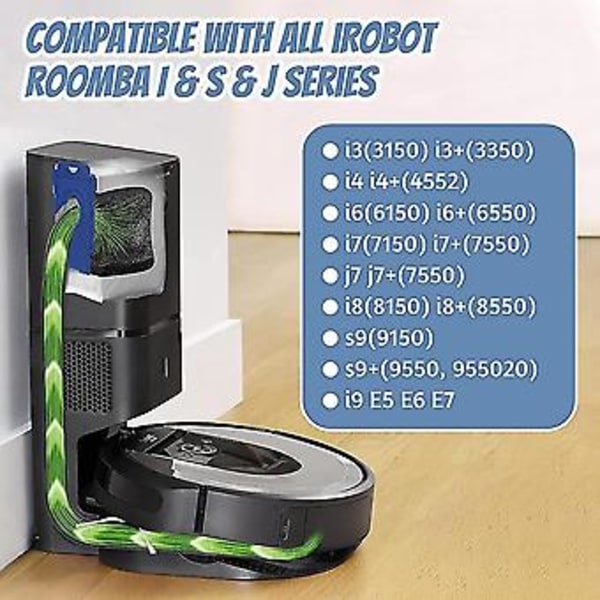 7 kpl pölynimuripusseja I7 I7+/ (7550) I3+ I6+ (6550) I8+ (8550) S9+ (9550) Is Clea -malleille