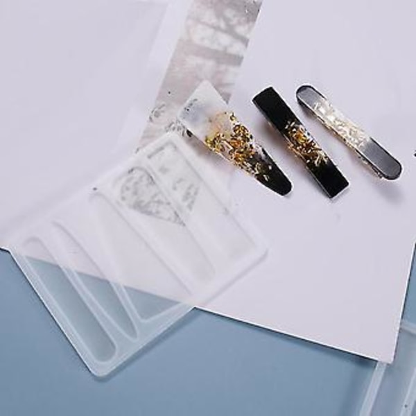 2 stk. Håndlavet Silikone Epoxy Resin Form Smykkefremstillingsværktøj DIY Hårnål Akrylform