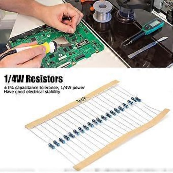 600 stk. Metalfilmmodstande 30 Værdier 101M 1/4W 1 Modstandssortiment til DIY-projekter