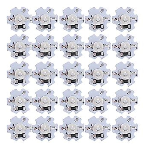 25 stk. 5V LED Chips 200LM 3W Højeffekt LED Lampeperler til DIY Belysningsarmaturer UV Lys 395‑400NM