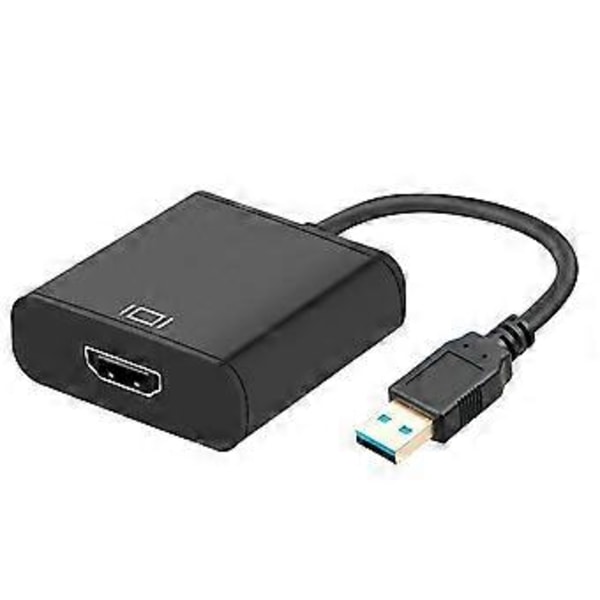 Usb 3.0 til HDMI Konverter, kabeladapter, sort