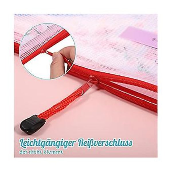 20-pack Dokumentpåsar A4+a5+a6, Filmapp Plastficka Dragkedja Mesh-påse med Dragkedja