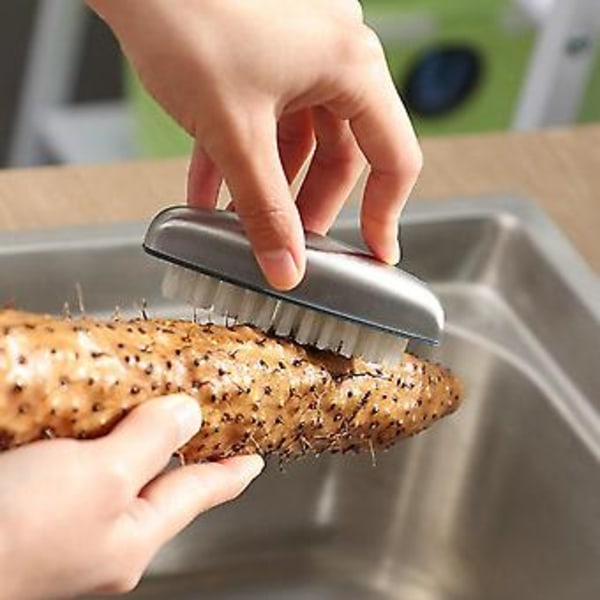 2 st Nagelborstar, handborstar i rostfritt stål, nagelborste för rengöring av naglar, händer, badrum
