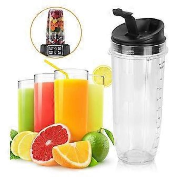 32Oz Erstatnings Blenderkopper med Kopplåg 900Ml Stor Kapacitet til 900W 1000W Blender Juicer
