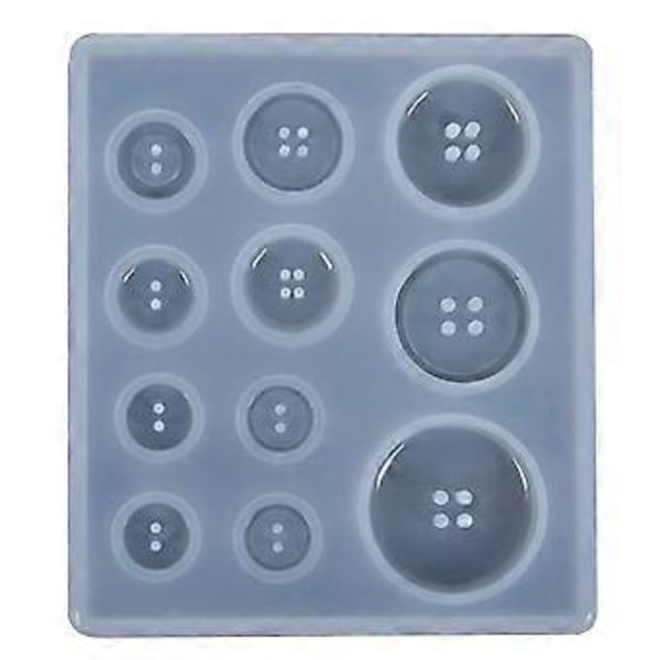DIY Silikonform Harts Knapp Handgjord Hartsform med Hål Hänge Knapp Lera Epoxihänge för Nyckelringstillbehör