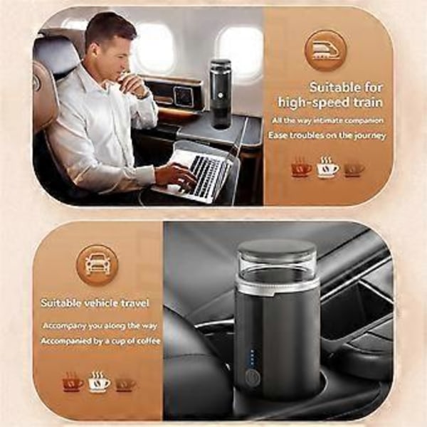 Kannettava espressokone langaton sähköinen kahvinkeitin 2 in 1 pieni matkaespressokone retkeilyyn toimistoon vaellukseen asuntoautoon