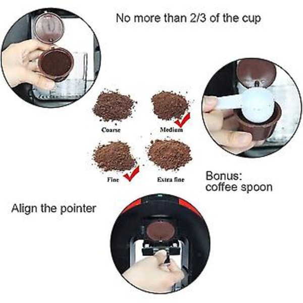 Gjenbrukbare kapsler i plast, 3 stk. Gjenbrukbar kaffekapsel, påfyllbare kaffekapsler, profesjonelt testet