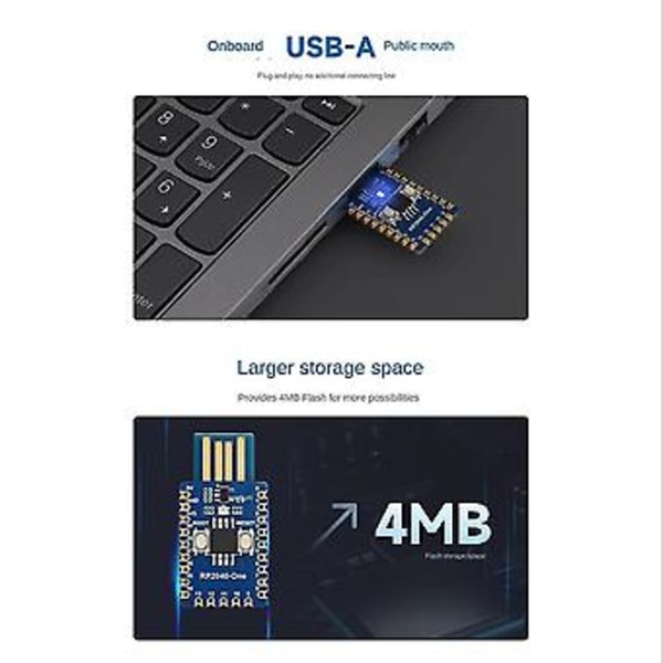 För Rp2040 - Korttyp-a Vers 4mb Flash Micro Board